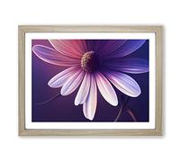Virtuous Daisy Flower BLK Framed Print | A2 Oak Framed Wall Art | Ready to Hang | Modern Floral Picture | Living Room Bedroom Lounge Office
