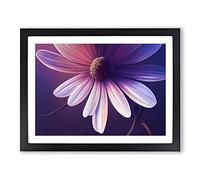 Virtuous Daisy Flower BLK Framed Print | A4 Black Framed Wall Art | Ready to Hang | Modern Floral Picture | Living Room Bedroom Lounge Office