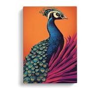 Virtuous Peacock Canvas Print | Gallery Wrapped 30mm Frame Wall Art | 30x20 inches | Ready to Hang | Modern Still Life Picture | Living Room Bedroom Lounge Office