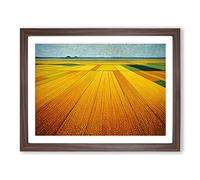 Virtuous Wheat Field Framed Print | A2 Walnut Framed Wall Art | Ready to Hang | Modern Nature Picture | Living Room Bedroom Lounge Office