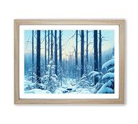 Virtuous Winter Forest Framed Print | A3 Oak Framed Wall Art | Ready to Hang | Modern Landscape Picture | Living Room Bedroom Lounge Office