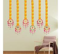 Virushka Haldi Decoration Items for Marriage, Marigold Flowers Hanging (Pack of 6), Artificial Flowers for Decoration, Diwali Decoration Items for Home décor |Size - 3 FT Each |