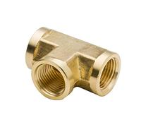 Vis Brass Forged Pipe Fitting Tee Shaped 1/4" NPT Female x 1/4" npt Female to 1/4 Inch NPT Female Intersection T-fitting 3 Ways Connector Coupling (1pc)