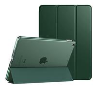 Visaccy Case Compatible with iPad 9th Generation 2021 10.2 inch / 8th 2020 / 7th 2019 with Pen Holder [Auto Wake/Sleep] Semi-Transparent Soft TPU Case, Dark Green