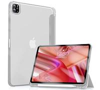 Visaccy iPad Pro 11" Case 2022/2021 / 2020/2018 (4th / 3th / 2th / 1th Generation) with Pencil Holder Auto Sleep/Wake Semi Transparent TPU Soft Shell, Grey