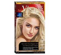 Visage Hair Fashion Permanent Hair Color 14 Light Peаrl Blond Permanent hair color cream with Keratin and Argan oil