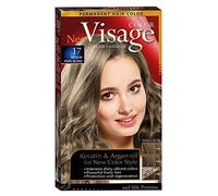 Visage Hair Fashion Permanent Hair Color 17 Medium Pearl Blond Permanent hair color cream with Keratin and Argan oil