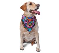 Visages Psychedelic Horror Monsters Pet Bib Stylish Pet Scarf Durable Dogs Neckerchief For Accessories Puppy Summer