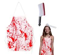 VisageVitalit Halloween Blood-smeared Butcher Aprons, Fun Costume with 1 Halloween Fake Knife, Scary Bloody Accessories, Perfect for Scary Fancy Dress and Parties