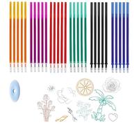 VisageVitalit Pack of 30 Colourful Refills, Compatible with Legami Gel Pens, Refills with Erasable Ink, 0.5 mm