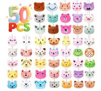 VISATOR 50pcs Mini Stuffed Animals Keychains- Small Plush Toys Bulk for Claw Machine Prizes, Party Favors for Kids, Classroom Rewards, Carnival Gifts, Goodie Bags, Easter & Birthday Gifts