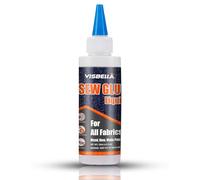 Visbella Fabric Glue, Sew Glue Liquid Stitch, Strong Bond Permanent Washable Craft Adhesive, for All Fabrics, Clothing, Tent, Curtain, Sofa Cover Repair & Make Patches 120ML