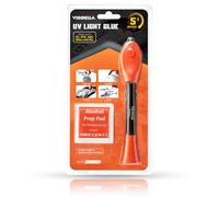 Visbella UV Light Glue, Resin Kit with Lamp, Liquid Curing Adhesive for Craft Cured in Seconds Fix Fill Seal Bond Repair for Metal, Glass, Plastics, Jewelry, Leather & More (4g for General)