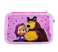 Viscio Trading 166184 Zip Pouch Masha And Bear, Txt Polyester/Wood/Wax/Ink, Multi-Colour, 20x14x5 cm