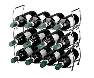 Viscio Trading 171532 Stackable Chrome Wine Rack, Steel, Silver, 13 x 40 x 40 cm