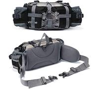 VISCNE Outdoor Fanny Pack Hiking Fishing Waist bag 2 Water Bottle Holder Lumbar Pack (Black), Black