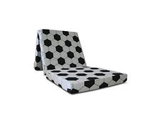 Visco Therapy Folding Futon Mattress Single 190x63x8 cm - Soccer Black Design Z Bed Guest Mattress with Washable Polyester Cover - Portable Foam Futon for Kids’ Sleepovers, Camping & Guest Rooms