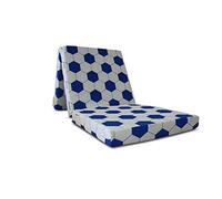 Visco Therapy Folding Futon Mattress Single 190x63x8 cm - Soccer Blue Design Z Bed Guest Mattress with Washable Polyester Cover - Portable Foam Futon for Kids’ Sleepovers, Camping & Guest Rooms