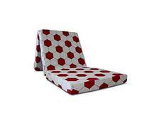Visco Therapy Folding Futon Mattress Single 190x63x8 cm - Soccer Red Design Z Bed Guest Mattress with Washable Polyester Cover - Portable Foam Futon for Kids’ Sleepovers, Camping & Guest Rooms