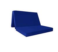 Visco Therapy Folding Mattress Small Double 190×120×8 cm Blue - Trifold Z Bed with Washable Cover - Portable Guest Mattress for Sleepovers, Camping & Caravans - UK Made, CertiPUR-US Certified