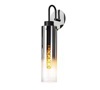 Visconte Fumo Wall Light 1 Arm with Slim Smoke Tinted Glass Shade - Black Chrome