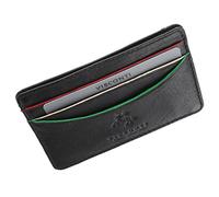 VISCONTI Augusta Collection Oakmont Slim Leather Credit Card Holder RFID Blocking AG15 Black