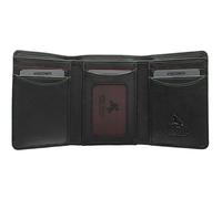 VISCONTI Augusta Collection Pinehurst Leather Tri Fold Wallet RFID Blocking AG16 Black