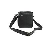 VISCONTI Compact Leather Messenger/Travel Bag S8 Black