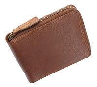 VISCONTI Darwin Collection Hawking Leather Zip Round Wallet RFID Blocking DRW31 Oak