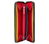 VISCONTI Happy Rainbow Collection Von Leather Zip Around Purse RFID HR82, Black,Rainbow, 7.5x3.7x0.7 inches, Rfid Wallet