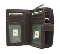 VISCONTI Heritage Collection Madame Leather Purse with Tab Closure RFID Blocking HT33 Chocolate