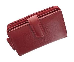 VISCONTI Heritage Collection Madame Leather Purse with Tab Closure RFID Blocking HT33 Red