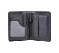 Visconti HT11 Brixton Men’s Leather Trifold Wallet with Coin Pocket, 8 Card Slots, 3 ID Windows, RFID Blocking, Gift Boxed, Black