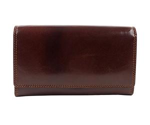 Visconti Ladies Italian Leather Clasp Purse/Wallet Monza Collection Classic Gift Boxed (Brown)