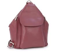 VISCONTI - Leather Anti Theft Backpack For Women - Medium Rucksack With Adjustable Shoulder Straps - Multiple Pockets - 18357 Danii - Red
