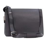 VISCONTI - Leather Messenger Shoulder Bag For Men - Fits 13 to 14 Inch Laptop - Medium/Large Work Bag For A4 Notebooks - 18548 Harvard - Oil Black