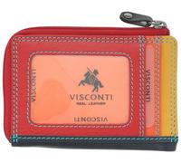 VISCONTI Leather Rainbow Collection PHI PHI Slimline Credit Card Purse RB110 Black/Rhumba
