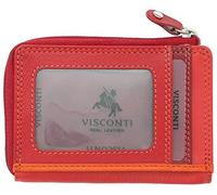 VISCONTI Leather Rainbow Collection PHI PHI Slimline Credit Card Purse RB110 Red Multi