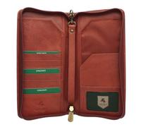 VISCONTI Leather Zipped Travel Document Holder & Strap RFID Blocking 1157 Brown