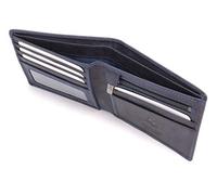 VISCONTI - Men's Small Bifold Leather Wallet - RFID Protected - 6 Credit Card Slots, Note Section & Coin Pocket - Gift Boxed - 707 Shield - Oil Blue