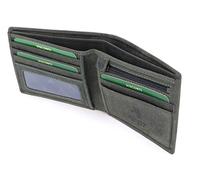 VISCONTI - Men's Small Bifold Leather Wallet - RFID Protected - 6 Credit Card Slots, Note Section & Coin Pocket - Gift Boxed - 707 Shield - Oil Green