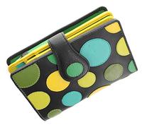 VISCONTI Polka Collection Saturn Ladies Leather Purse with Tab Closure RFID Blocking P1 Lily Pad