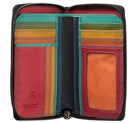 VISCONTI Rainbow Collection Aruba Leather Zip Around Purse RFID Blocking RB98 Black/Rhumba