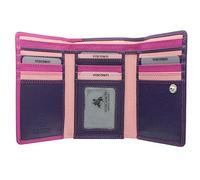 VISCONTI Rainbow Collection Bora Tri-Fold Leather Purse RFID Blocking RB43 Berry Multi