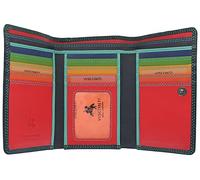 VISCONTI Rainbow Collection Bora Tri-Fold Leather Purse RFID Blocking RB43 Black/Rhumba