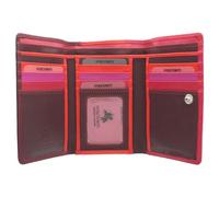 VISCONTI Rainbow Collection Bora Tri-Fold Leather Purse RFID Blocking RB43 Plum Multi