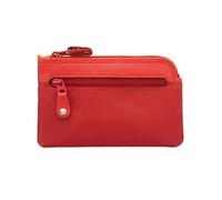 Visconti Rainbow Collection Geno Leather Coin Purse with Keyring RB69 Red Multi