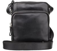 VISCONTI Real Leather Mens Womens Unisex Small Ziptop Bag Black ML40