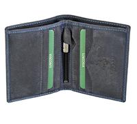 VISCONTI RFID Men's Slim Distressed Oil Leather Wallet 705 (Oil Blue)