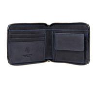 VISCONTI RFID Zip Around Distressed Oil Leather Wallet -702 (Oil Blue)